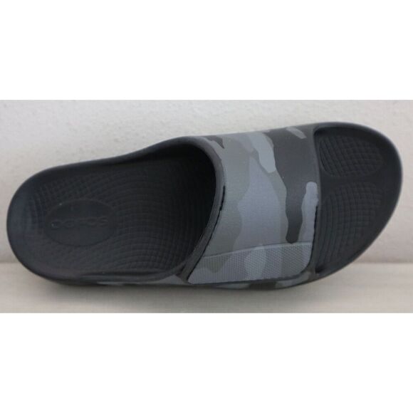 Oofos 1553 Unisex Men's Sz 7 Women's 9 Black Camo Ooahh Sport Flex Slides - Picture 6 of 10